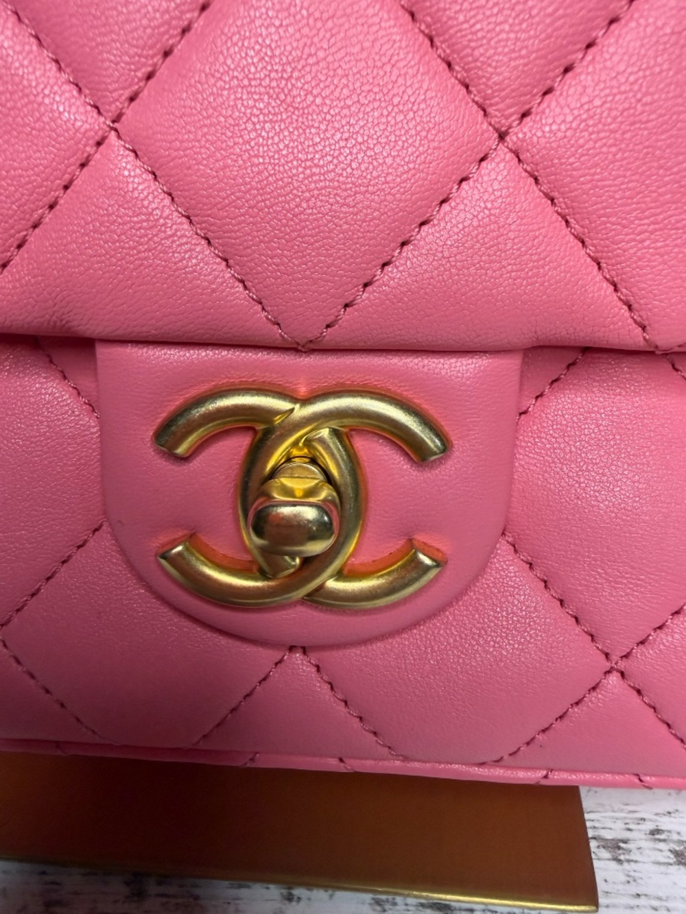 Chanel Logo Letters Touch Chain Flap Bag Quilted Lambskin Medium - Picture 4 of 13